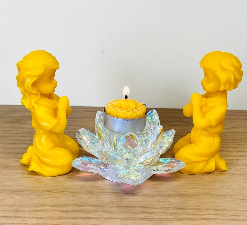 4” 3D Prayer candle Mold - praying girl boy - praying hands candle - soap resin mold