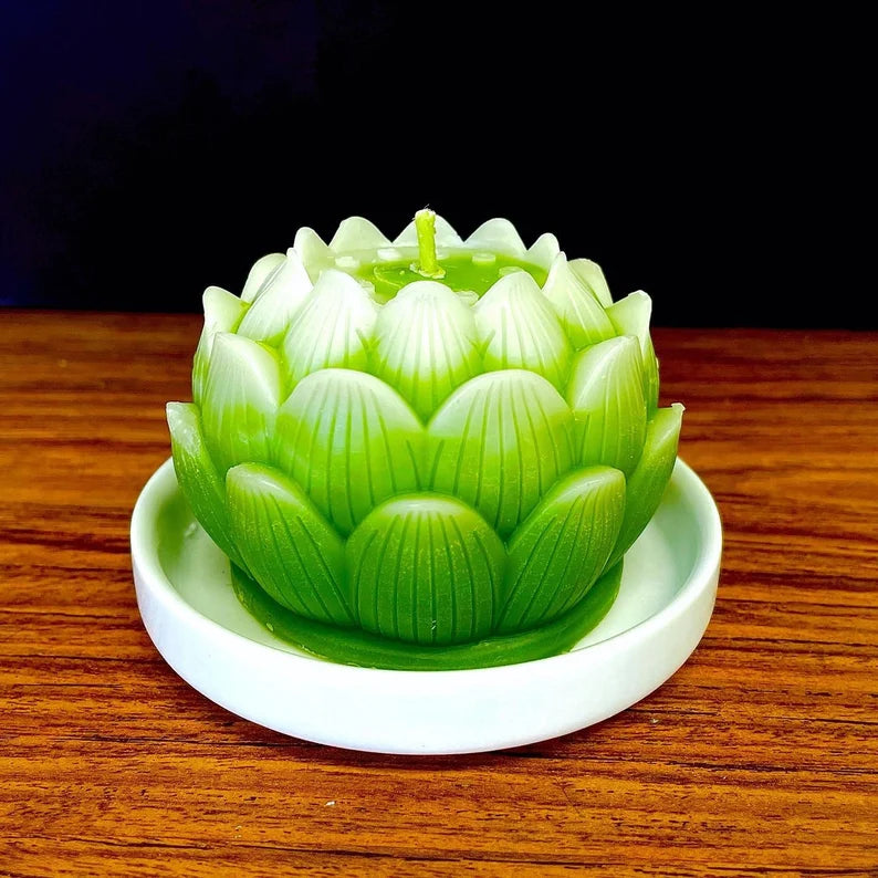 3D silicone Lotus flower candle mold - lotus soap resin mold - homemade silicone pillar candle mold