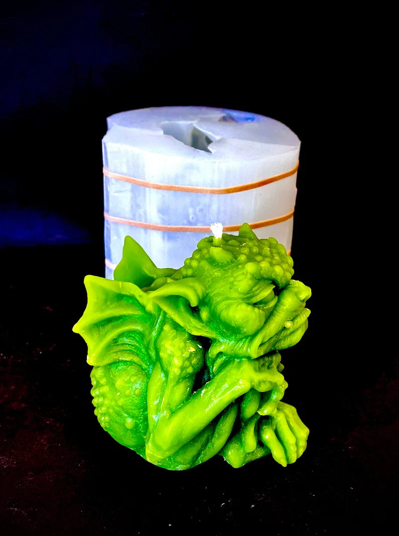 3D Silicone gargoyle Mold - gargoyle candle soap resin mold - handmade - 3.75”