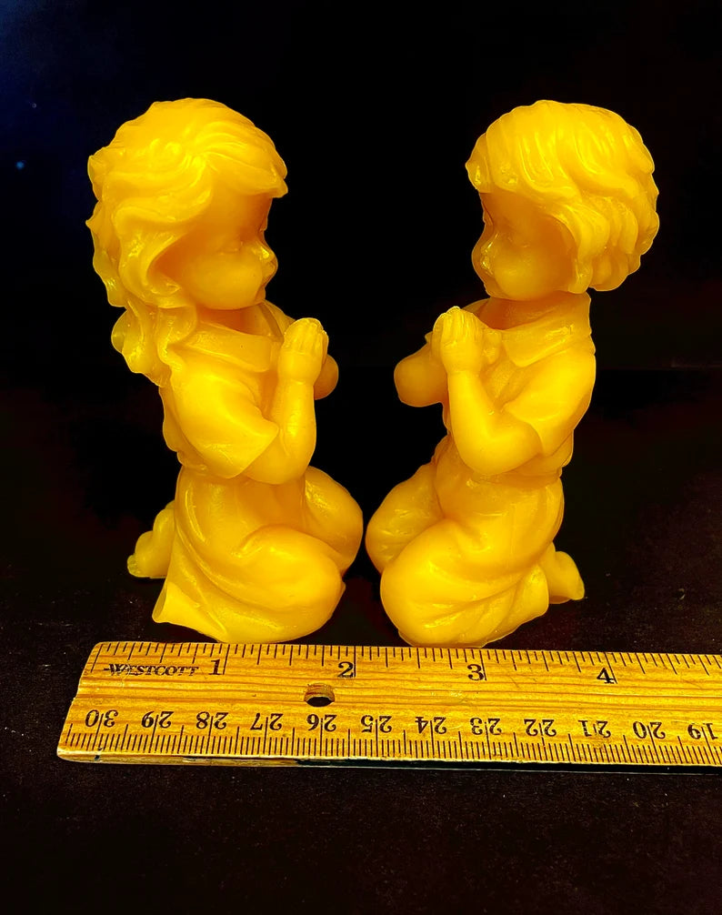 4” 3D Prayer candle Mold - praying girl boy - praying hands candle - soap resin mold