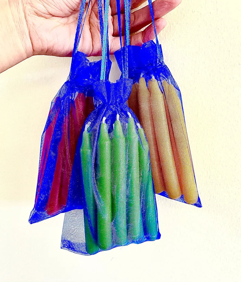 Dozen 4” pure beeswax chime candles - mini tapers - magic candles - spell candles - handmade - altar candles - 2 hours