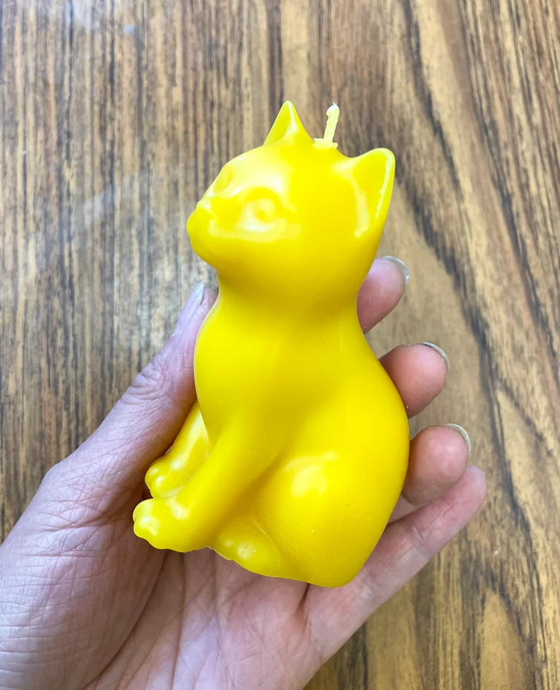 3D Silicone cat kitty feline candle mold - pillar candle - soap lotion bar resin mould - homemade