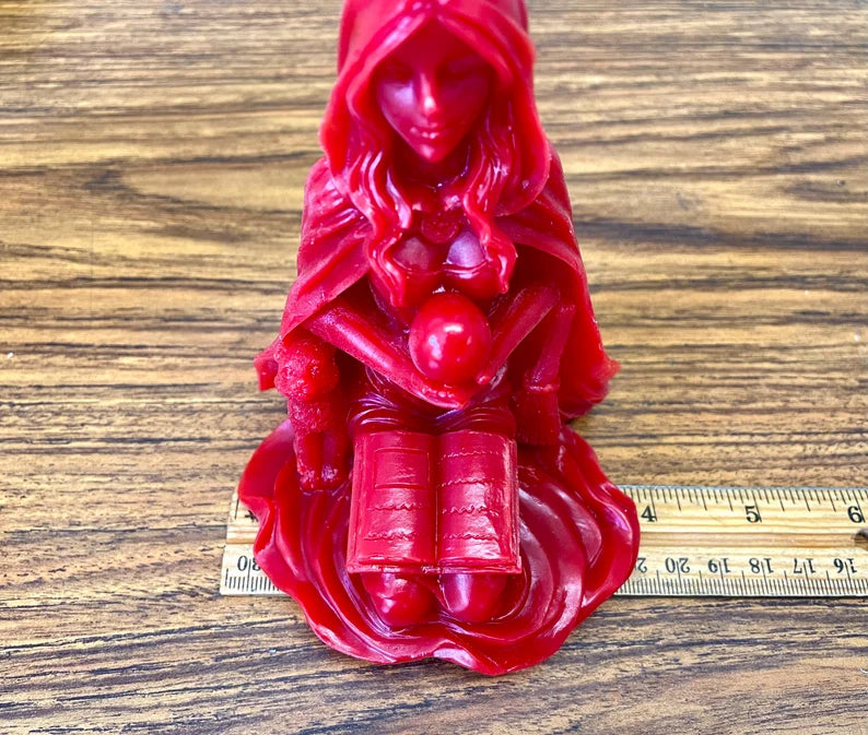 3D Silicone witch Mold - homemade candle soap resin mould - Halloween mold - 5 1/4” - witch with crystal ball and black cat