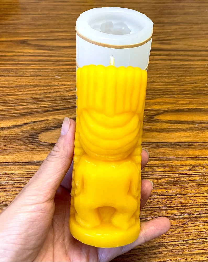 4.5” silicone Tiki Polynesian Totem mold - tiki candle soap resin mold