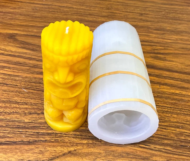 4.5” silicone Tiki Polynesian Totem mold - tiki candle soap resin mold