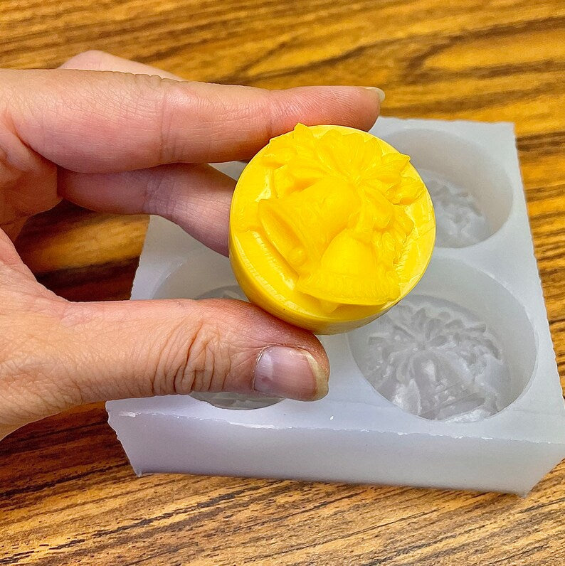 Silicone Christmas bell Tealight candle Mold - jingle bell mold - wedding bell - wax melt lotion bar soap chocolate resin mold