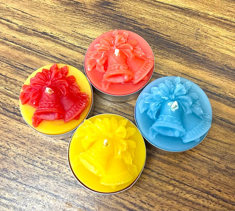 Silicone Christmas bell Tealight candle Mold - jingle bell mold - wedding bell - wax melt lotion bar soap chocolate resin mold