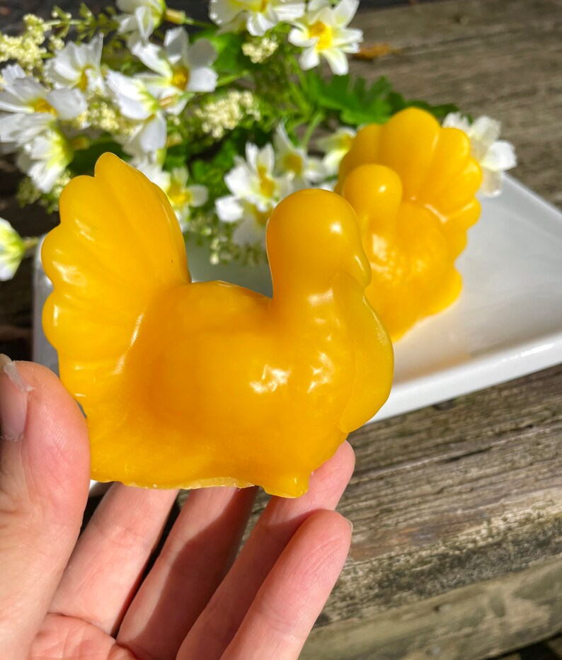 Set of 2 beeswax turkey candles - 100% Pure - thanksgiving candles - decorative candles - seasonal holiday candles - gift basket