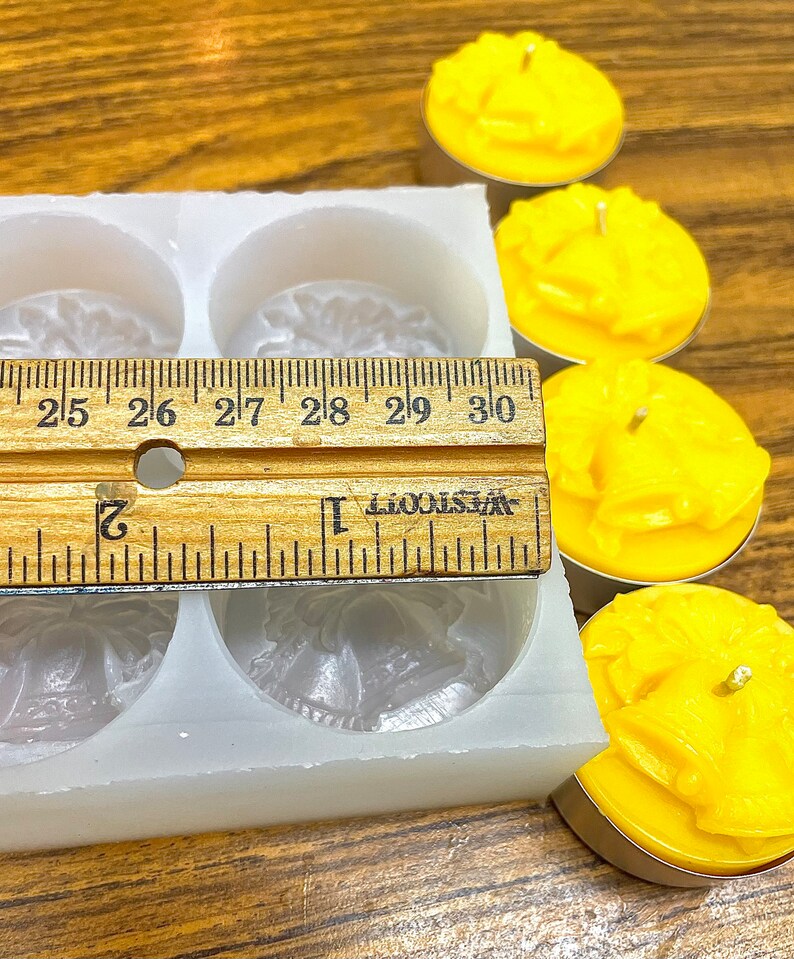 Silicone Christmas bell Tealight candle Mold - jingle bell mold - wedding bell - wax melt lotion bar soap chocolate resin mold