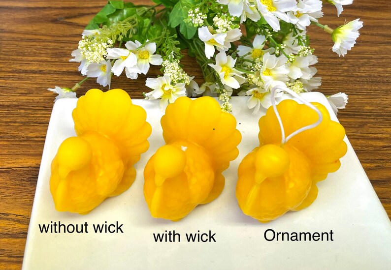 Set of 2 beeswax turkey candles - 100% Pure - thanksgiving candles - decorative candles - seasonal holiday candles - gift basket