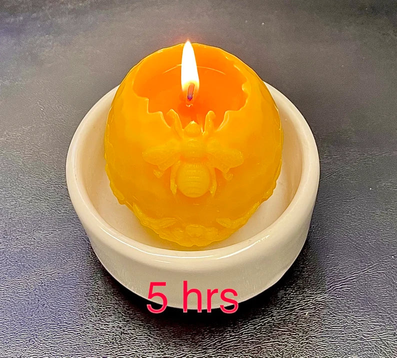 100% pure Beeswax Queen bee sphere candle - holiday gift - Christmas gift - beeswax ball candle - 3”