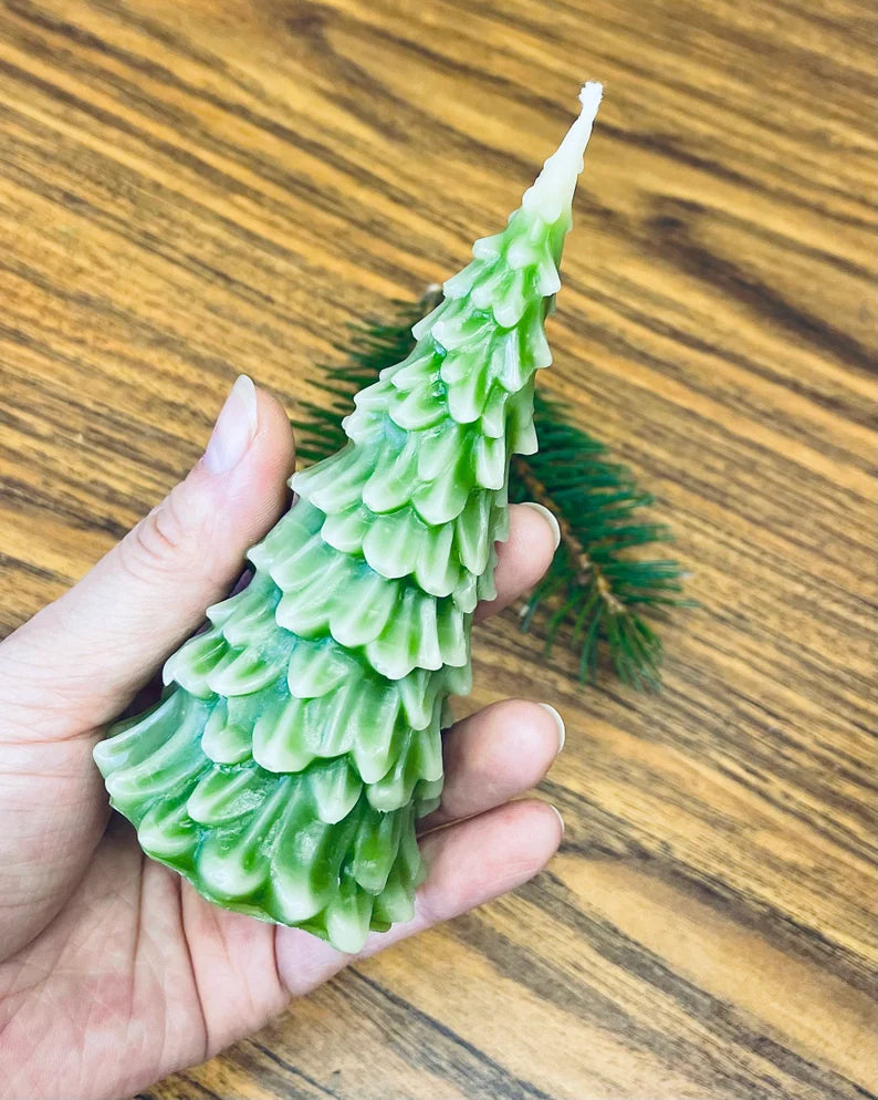4.5” Silicone Christmas tree Mold - 3D pine tree candle mold - Christmas candle mold