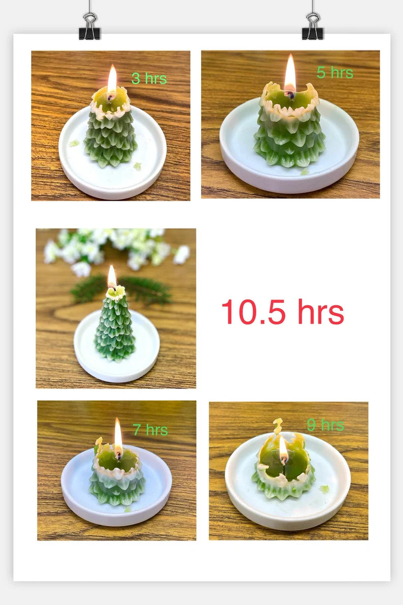 4.5” Silicone Christmas tree Mold - 3D pine tree candle mold - Christmas candle mold
