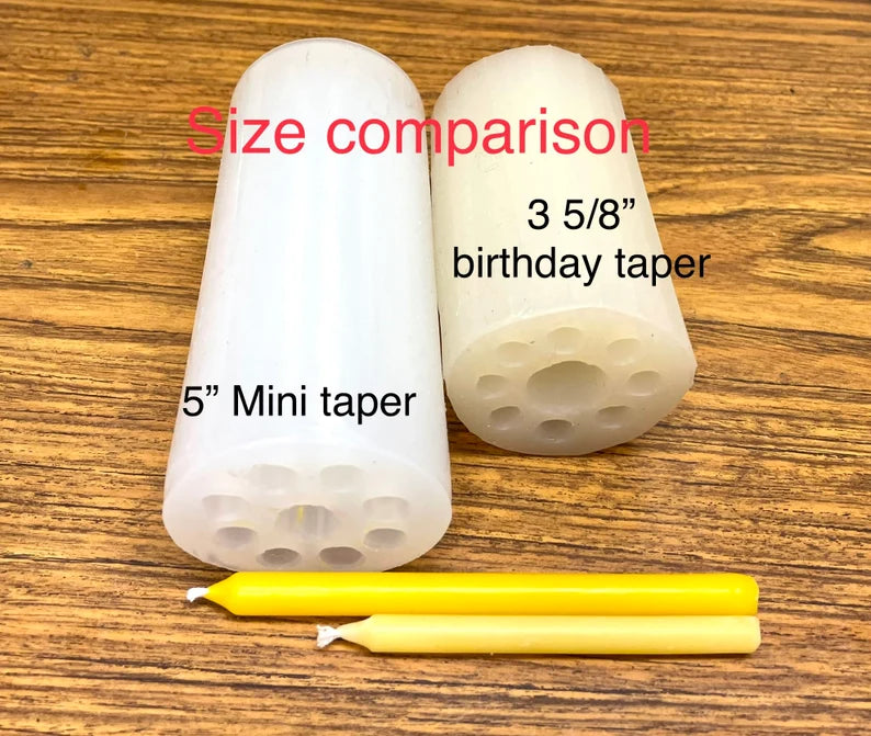 5” mini taper silicone candle mold - birthday candle mold - magic taper candle mold - 8 cavities