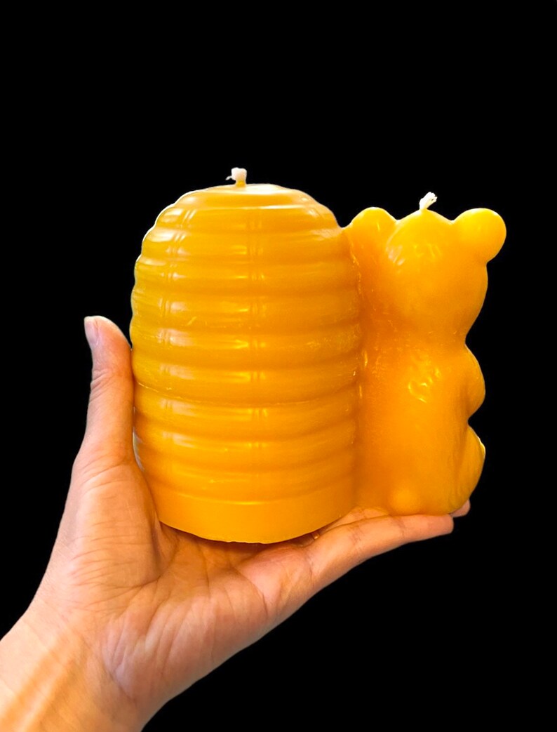 Big Silicone bear and beehive mold - honeybee candle soap mold - homemade