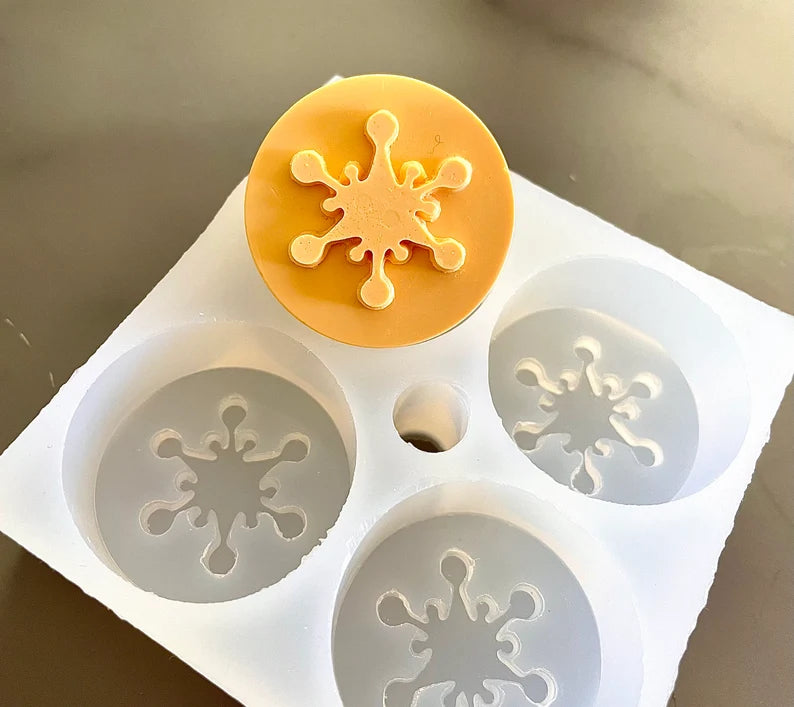 Silicone snowflake Tealight candle Mold - 4 cavities - wax melt lotion bar soap mold - resin mold - holiday candles - food grade