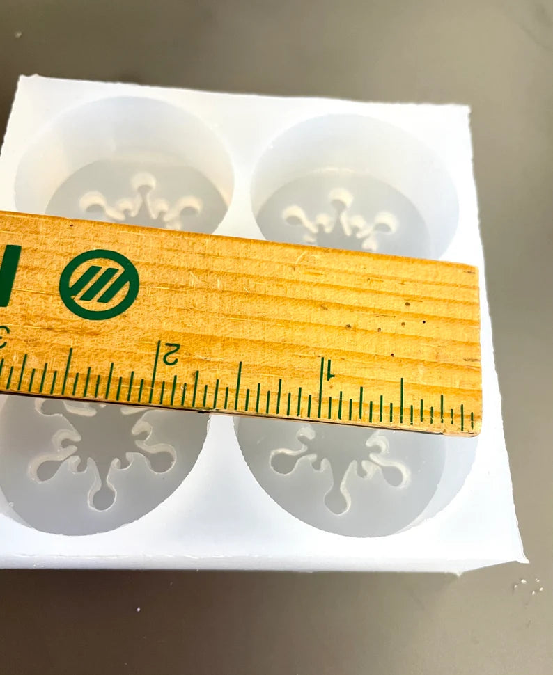 Silicone snowflake Tealight candle Mold - 4 cavities - wax melt lotion bar soap mold - resin mold - holiday candles - food grade