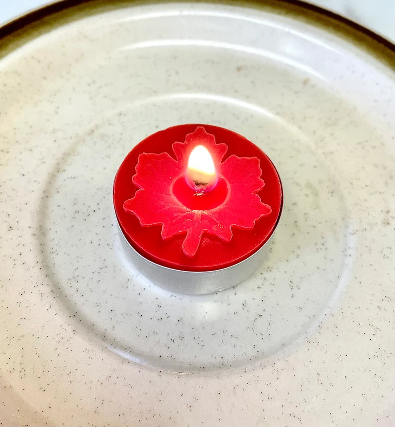 Silicone maple leaf Tealight candle Mold - 4 cavities - wax melt lotion bar soap mold - resin mold - chocolate mold