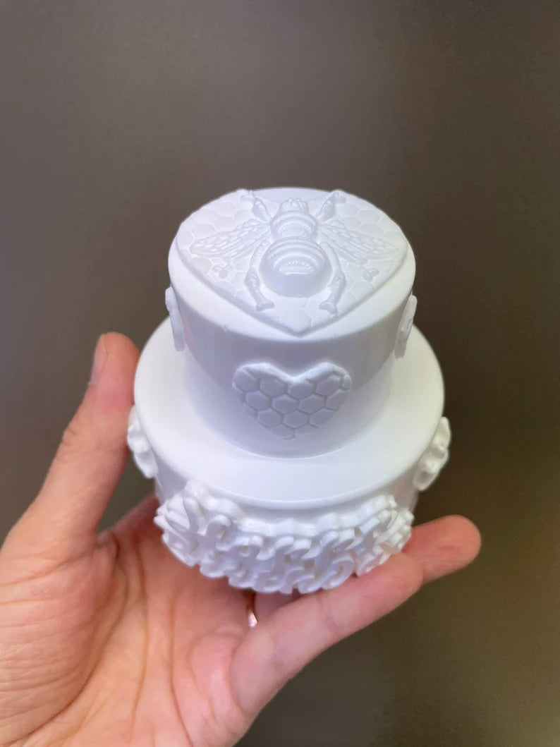 2.75” 3D silicone birthday cake mold - candle soap resin mold - honeybee honeycomb mold - handmade