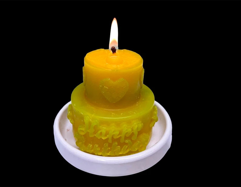 2.75” 3D silicone birthday cake mold - candle soap resin mold - honeybee honeycomb mold - handmade