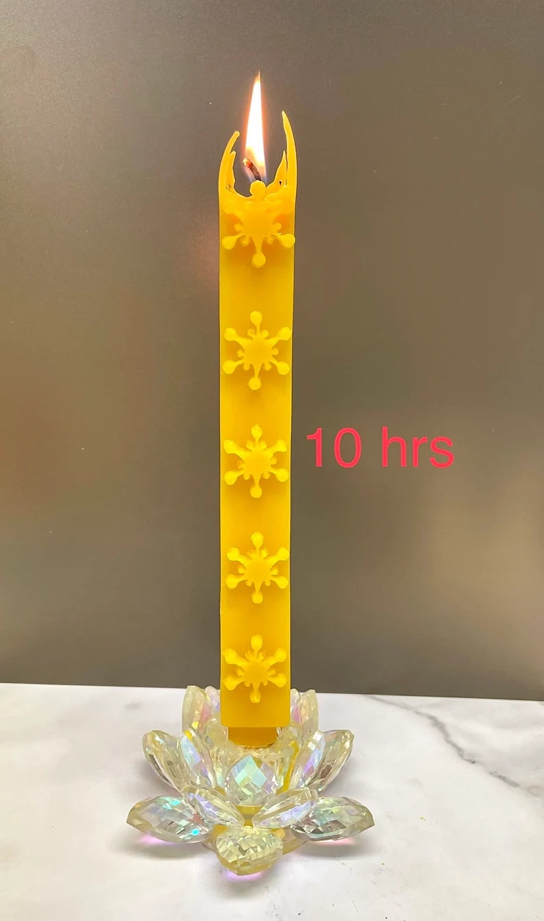 12” Silicone long square taper mold with snowflakes - single cavity