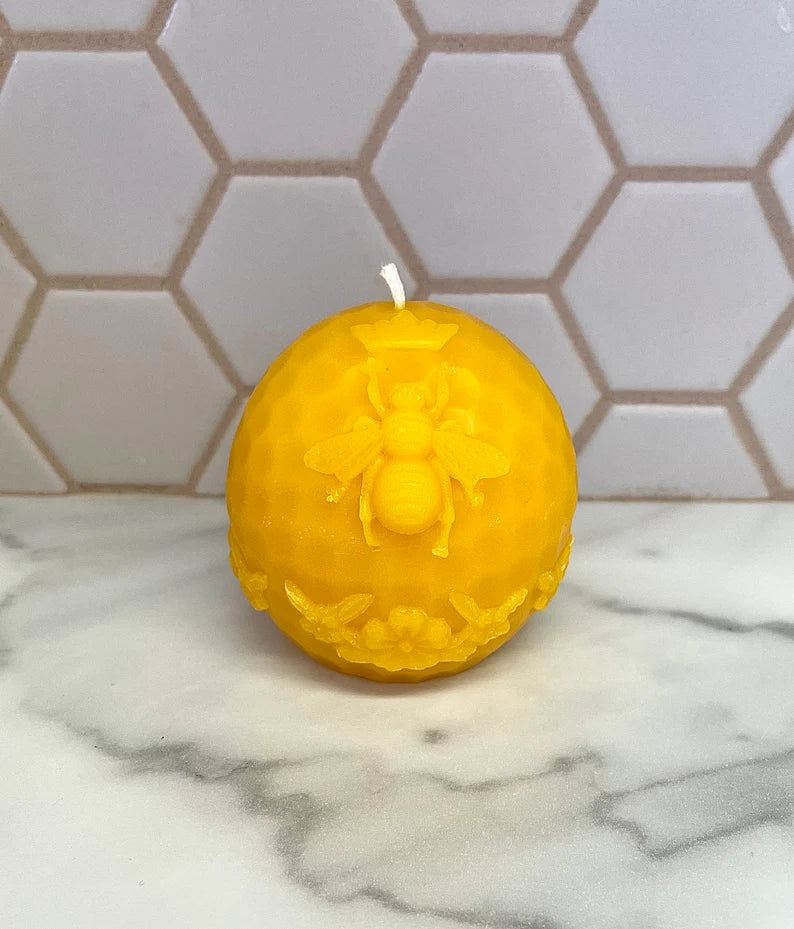 100% pure Beeswax Queen bee sphere candle - holiday gift - Christmas gift - beeswax ball candle - 3”