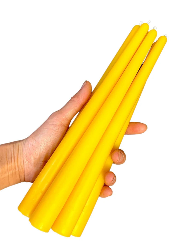 100% Pure beeswax taper candles 9.5” - set of 8