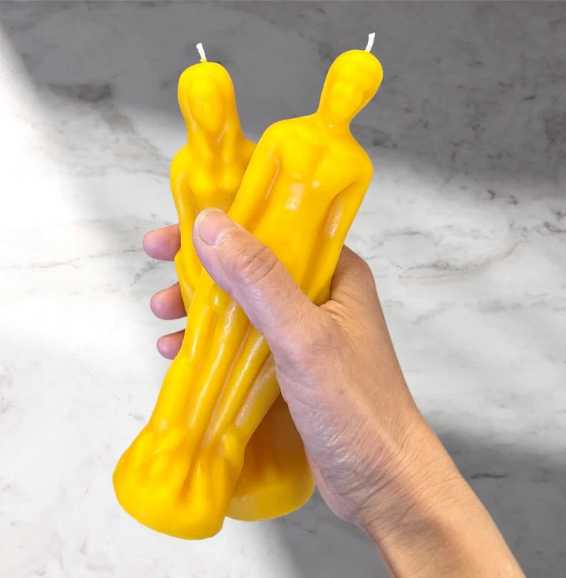 pure beeswax male female figure candle - spell candle - candle magic - witch craft