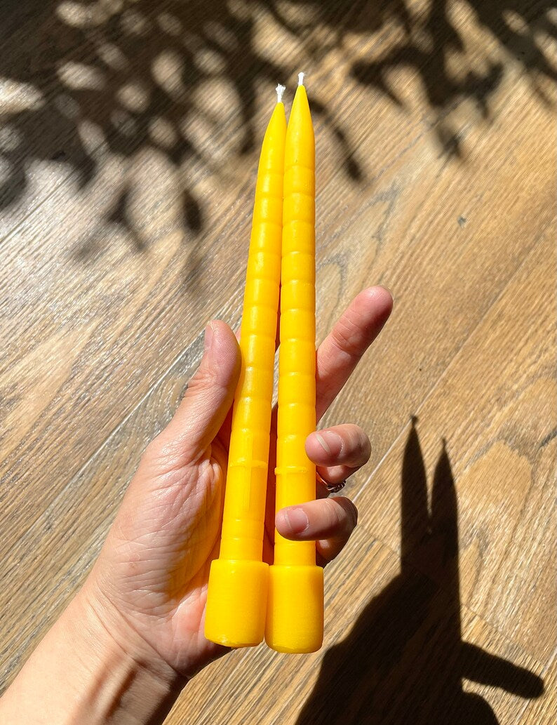 8.75” single cavity Silicone taper candle mold - taper with cross - Christian church taper mold - altar candle