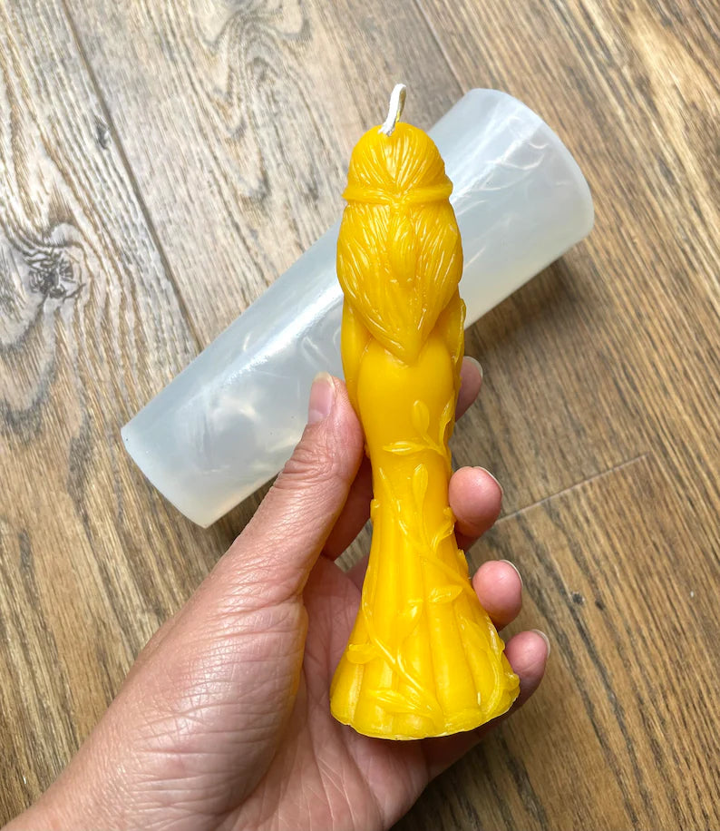 5.5” Silicone triple moon goddess mold - fertility goddess mold - figure mold - wicca pagan ritual candle mold