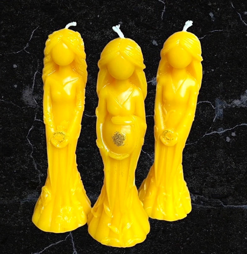 5.5” Silicone triple moon goddess mold - fertility goddess mold - figure mold - wicca pagan ritual candle mold