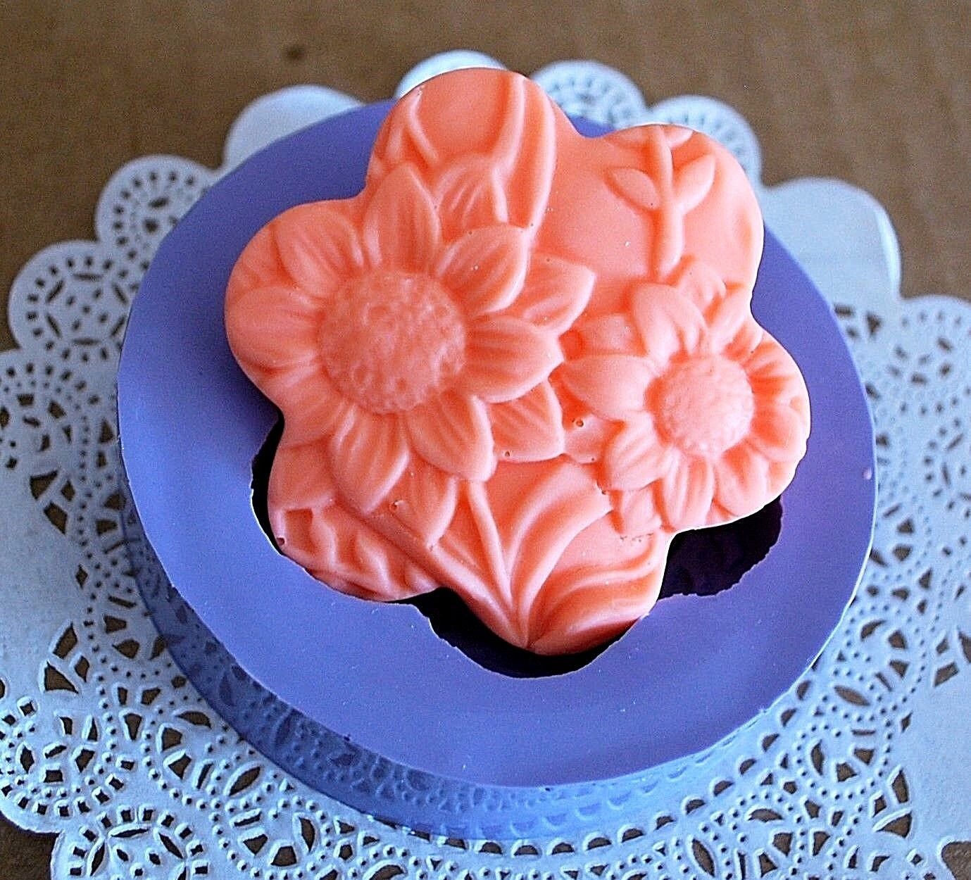 Silicone Mold - silicone flower mold - handmade mold - flower soap mold - handmade soap mold - Polymer Clay Resin