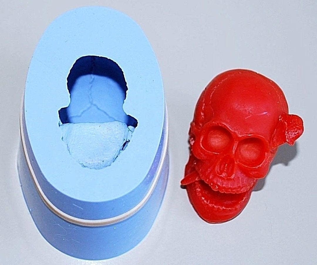 3D Silicone skull Mold - candle - soap - resin - halloween