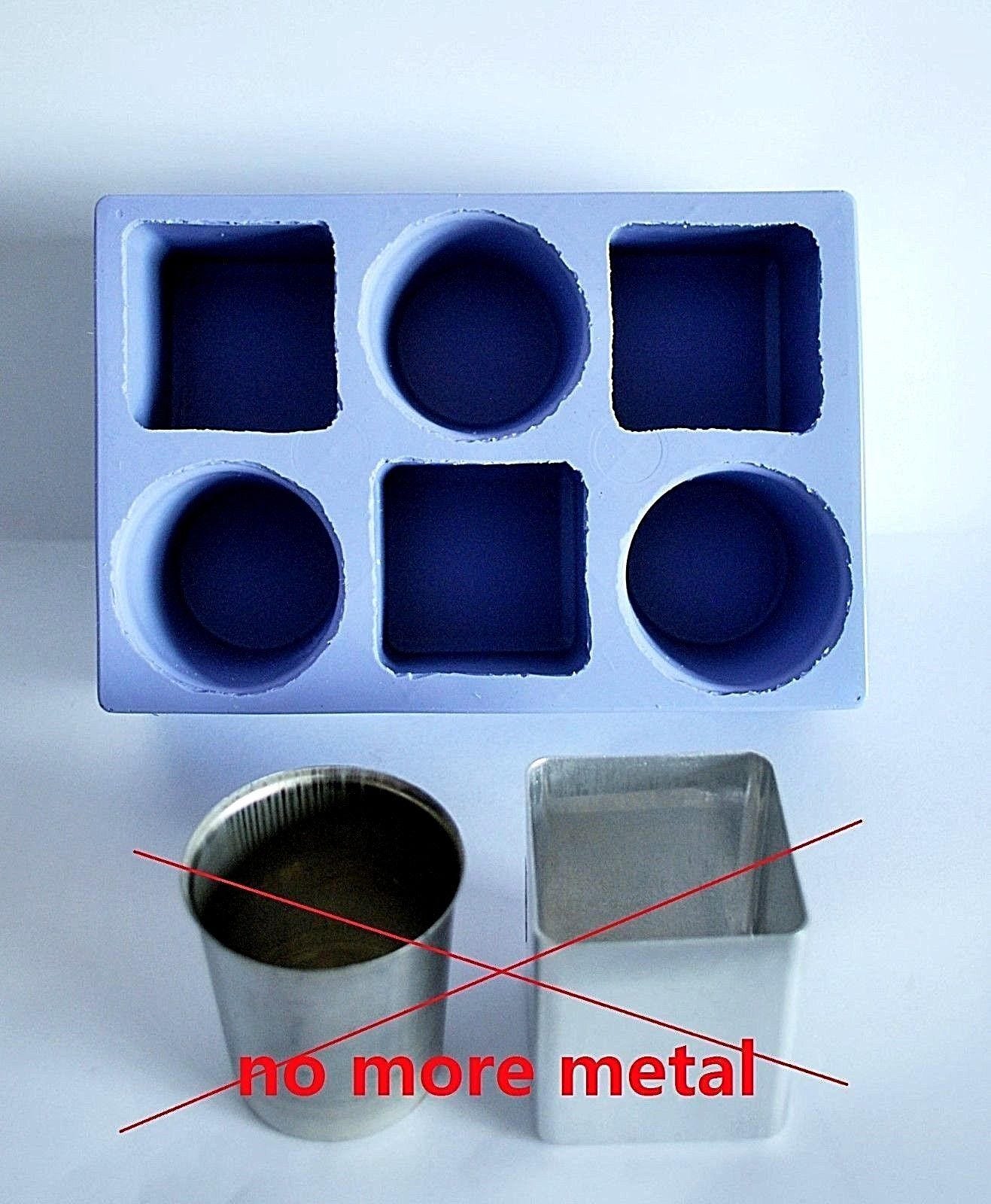 silicone votive candle mold - square candle mold - 6 cavity - silicone soap mold - easy release