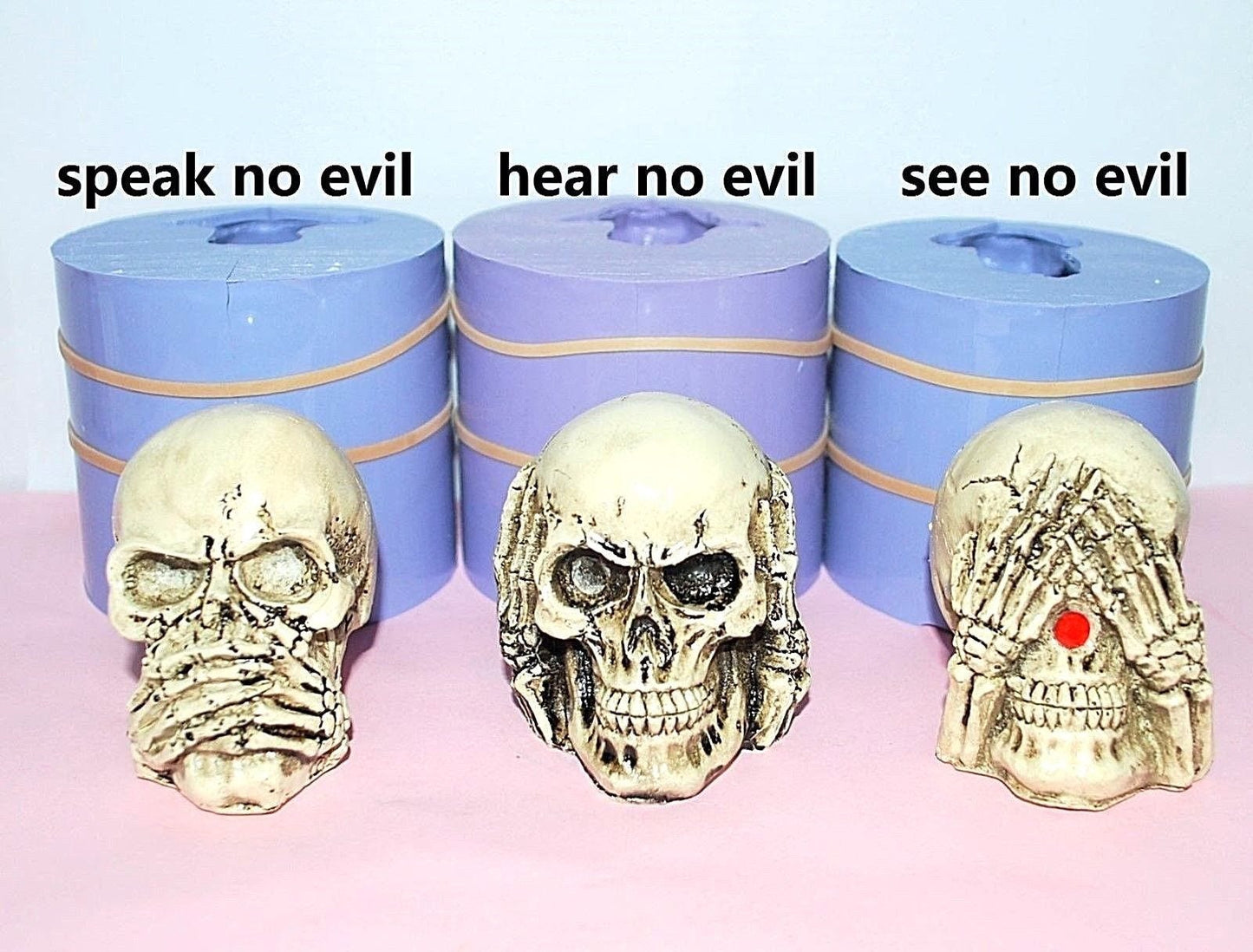 3D Silicone skull Mold - skull candle mold - skull soap mold - homemade - pillar - halloween