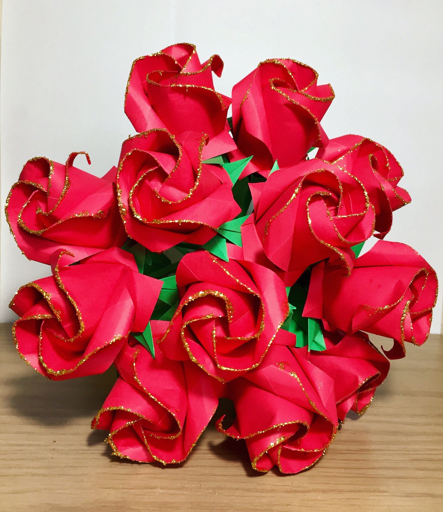 Dozen Origami Rose bouquet - paper Rose bouquet - Origami Roses - anniversary rose bouquet - valentine rose bouquet