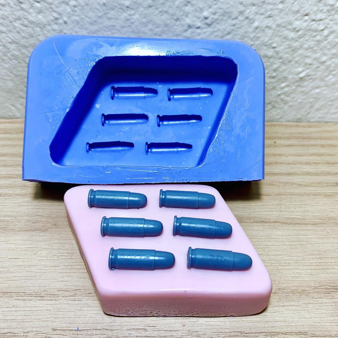 Silicone bullet soap Mold - massage bar mould - hunter's soap - lotion bar mold - Homemade