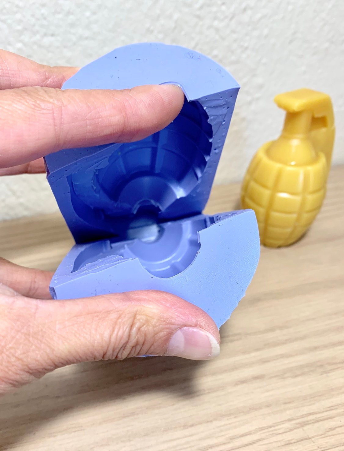 3D Silicone grenade Mold - Blockbuster candle Mold - soap bath bomb mold - homemade