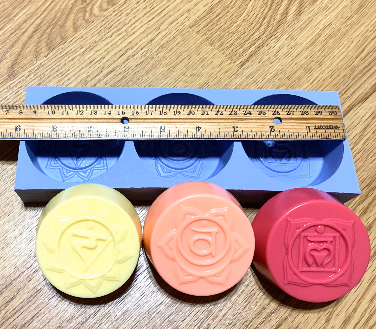 silicone chakra soap candle mold - 3 cavities - symbol mold - resin mould - homemade