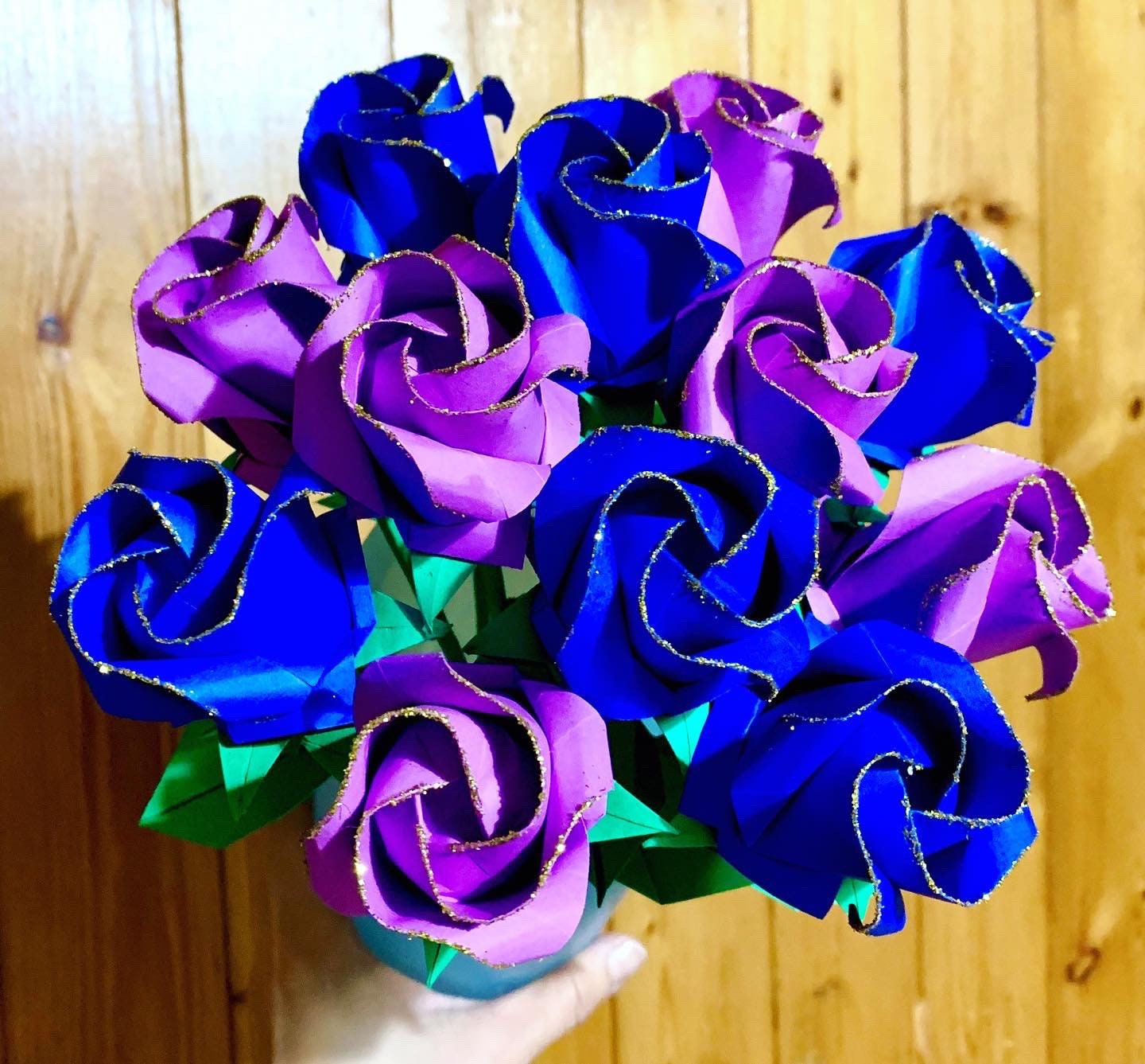 Dozen Origami Rose bouquet - paper Rose bouquet - Origami Roses - anniversary rose bouquet - valentine rose bouquet