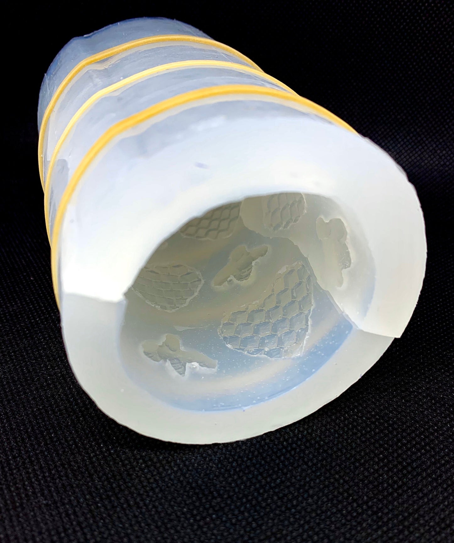Silicone honeybee Pillar candle Mold - honeycomb - homemade 4”