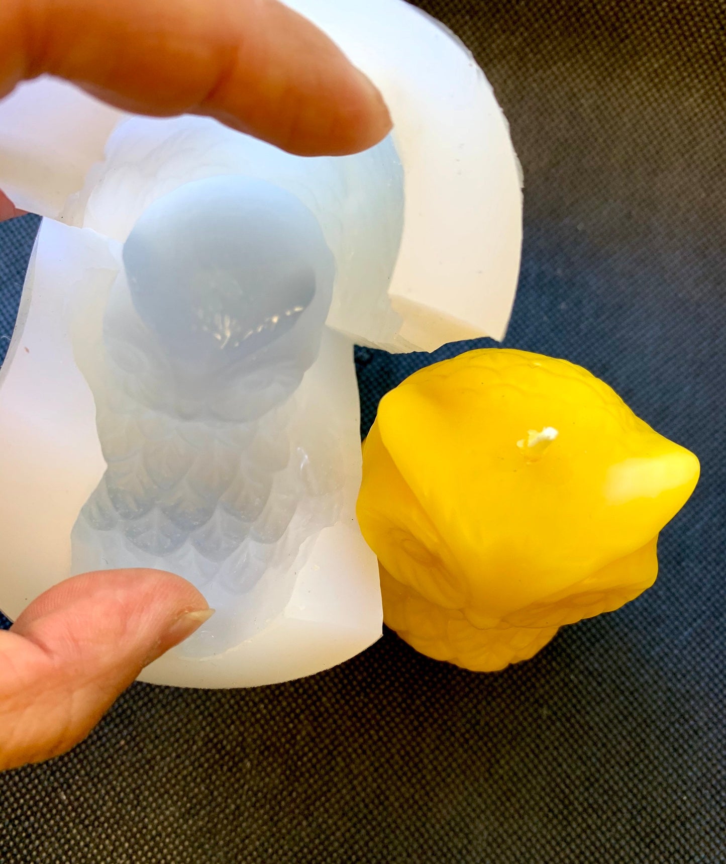 Cute Silicone owl mold - 3D owl candle soap Mold - 3 1/4” - homemade