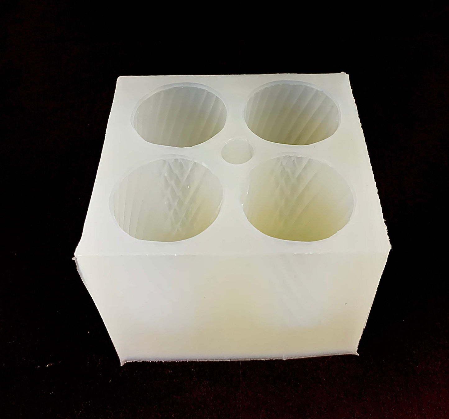 silicone candle mold - silicone votive mold - votive candle mold - 4 cavity mold - silicone soap mold - fluted candle mold - easy release