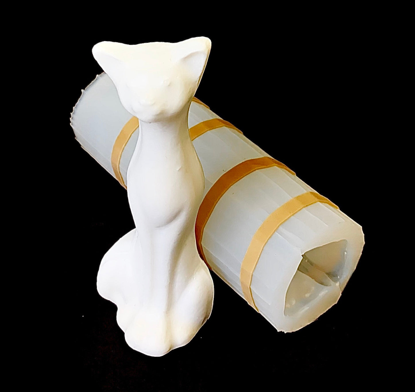 3D Silicone cat kitty feline candle mold - pillar candle - soap lotion bar mould - homemade