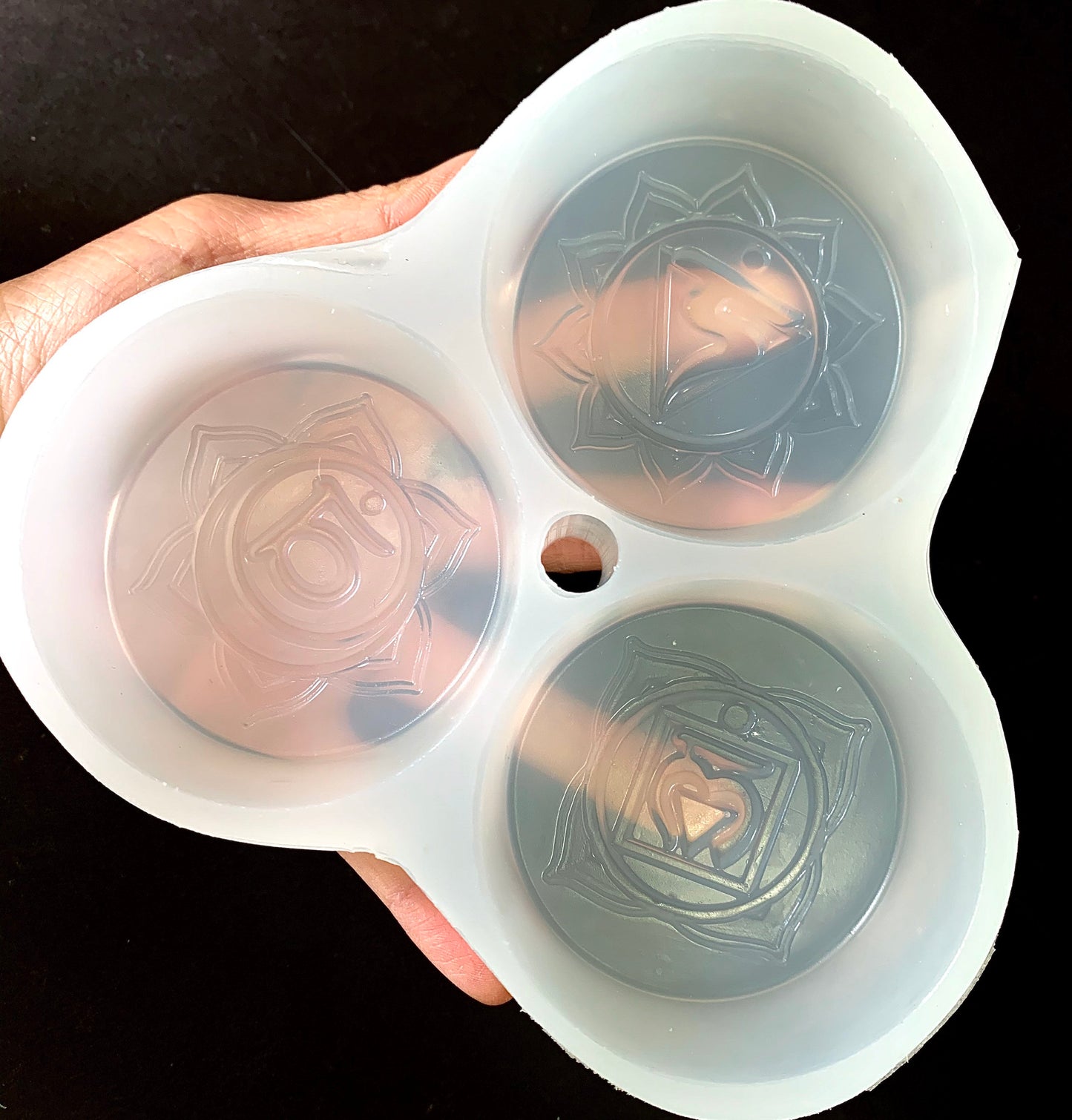 silicone chakra soap candle mold - 3 cavities - symbol mold - resin mould - homemade