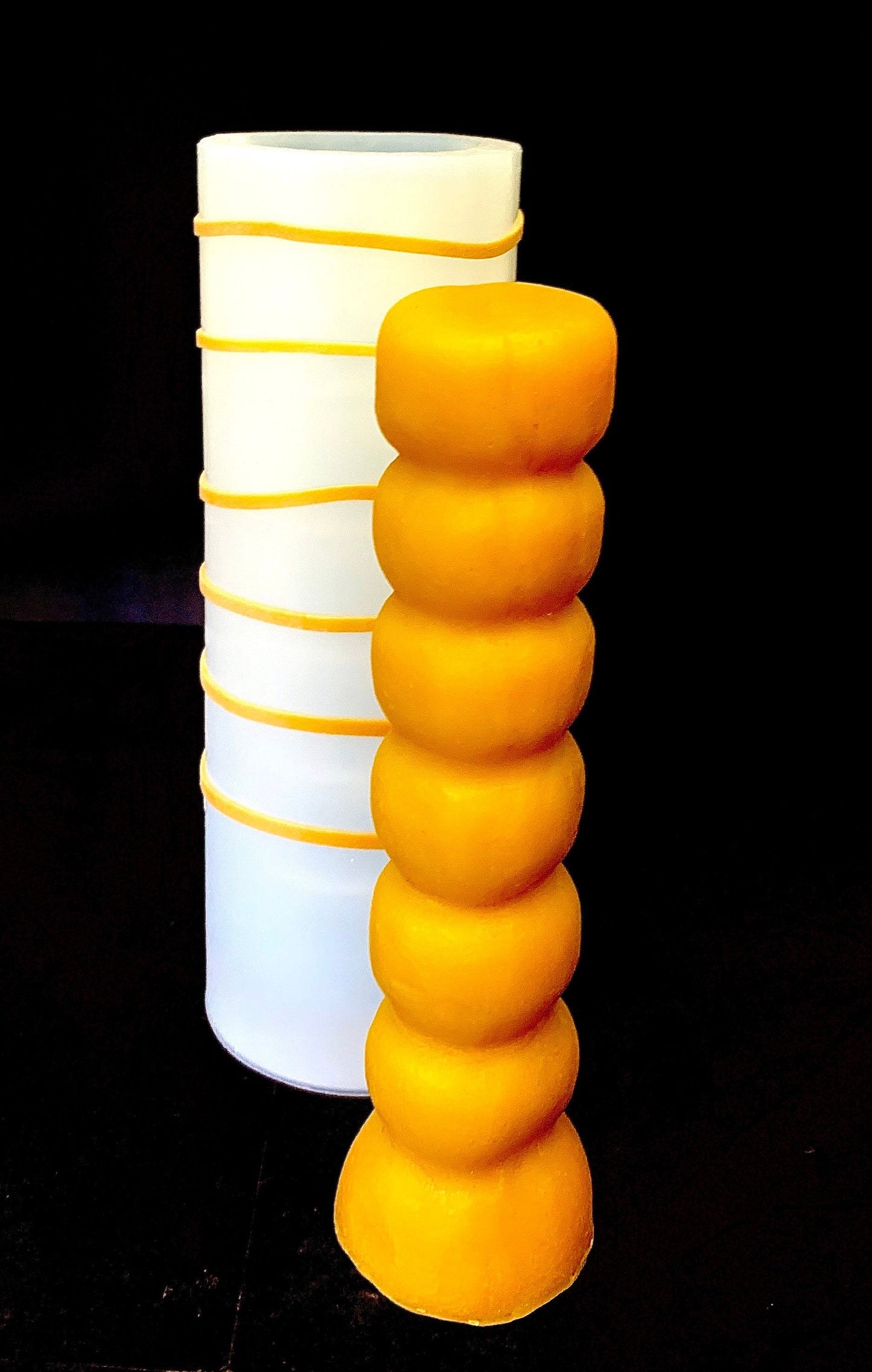 silicone pillar candle mold - 7 knob - seven day candle - taper - wishing - hoodoo - wicca - prosperity - spell - witchcraft