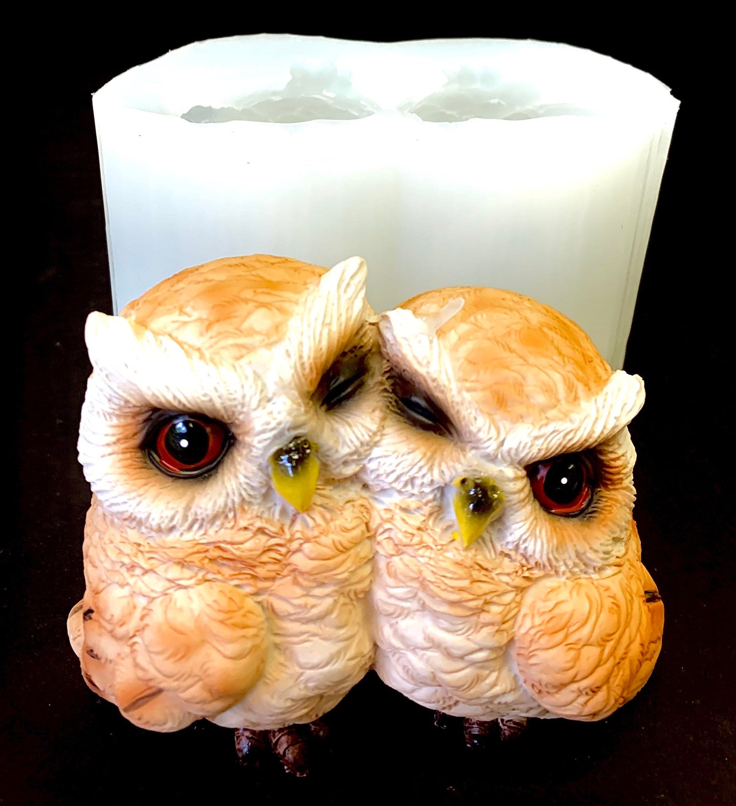 3D Silicone Owl Mold - owl lovers mold - love birds mold - 3”