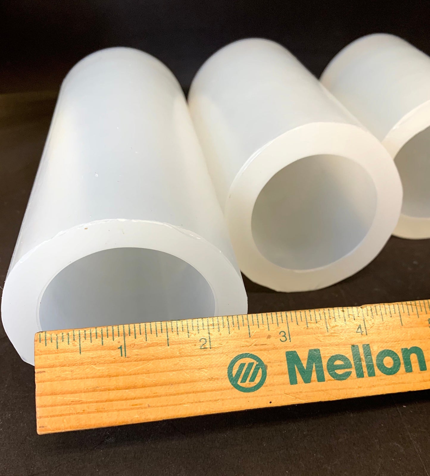 Silicone pillar cylinder candle mold - concave top candle mold - soap resin mold - set of 3 - 2” wide