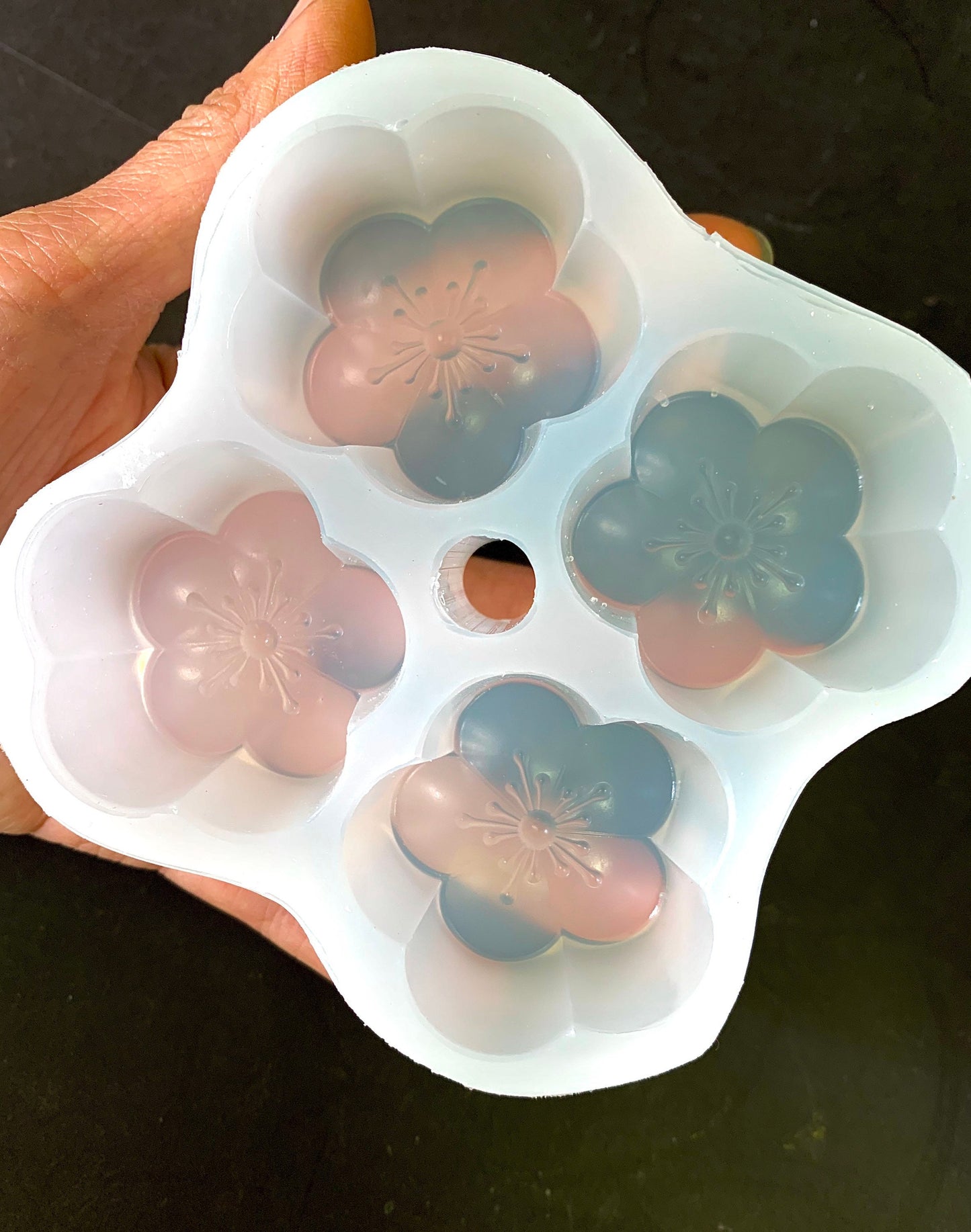 Silicone flower Mold - votive candle mold - floating candle mold - flower soap - soap making - cherry blossom mold