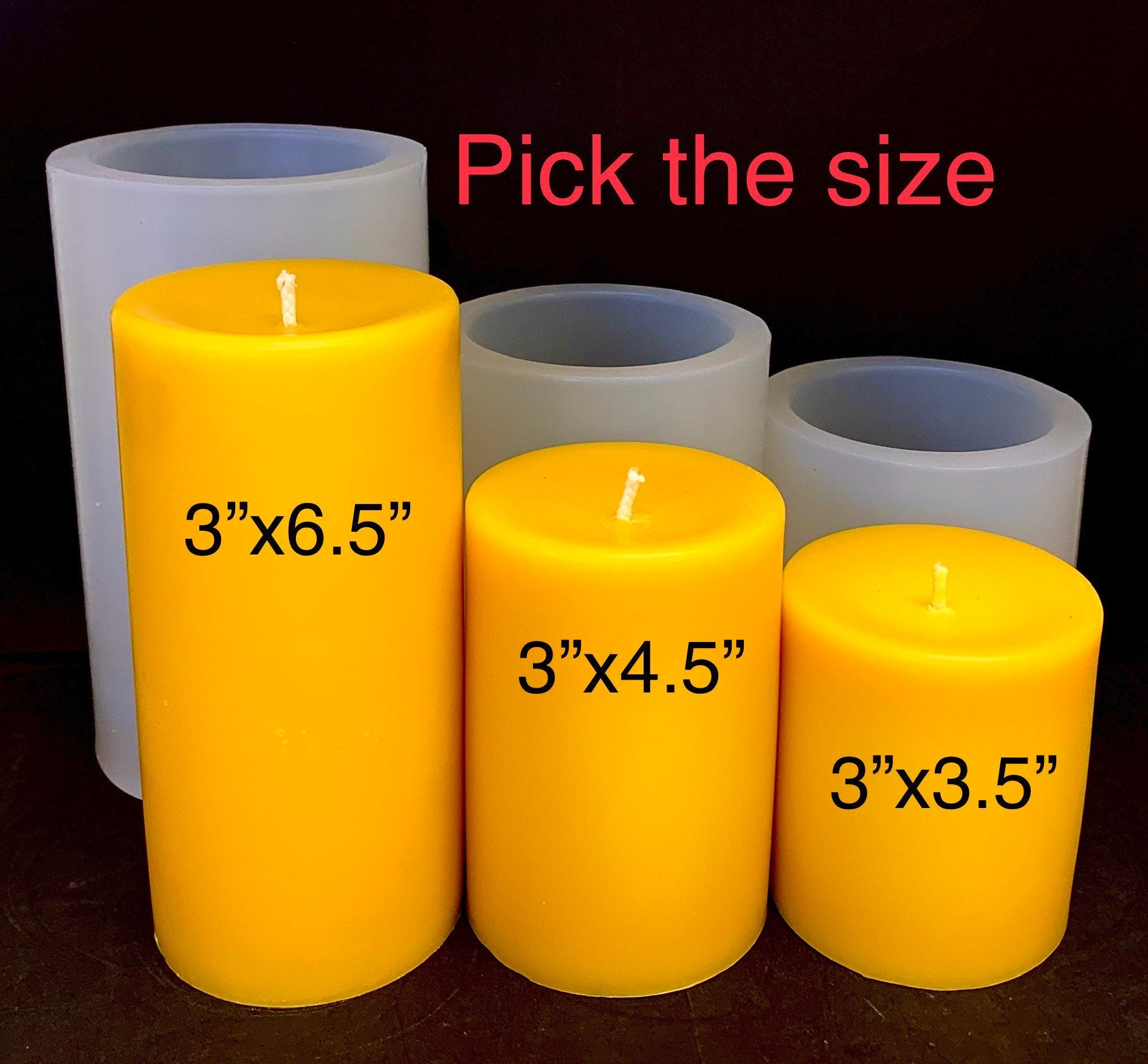 Cylinder Candle Molds for Candle Making 4in & 3in & 2in Silicone Candle  Mold Pillar Epoxy